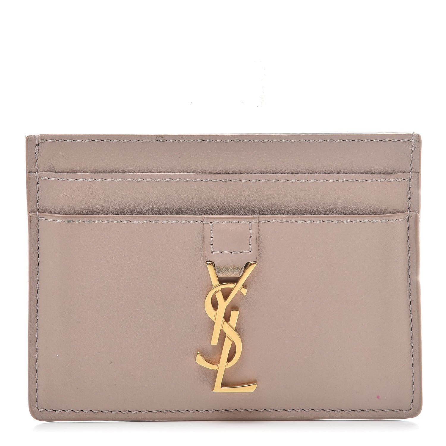 Saint Laurent Calfskin Monogram Credit Card Case Nude 1 of 11