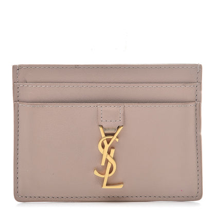 Saint Laurent Calfskin Monogram Credit Card Case Nude 1 of 11