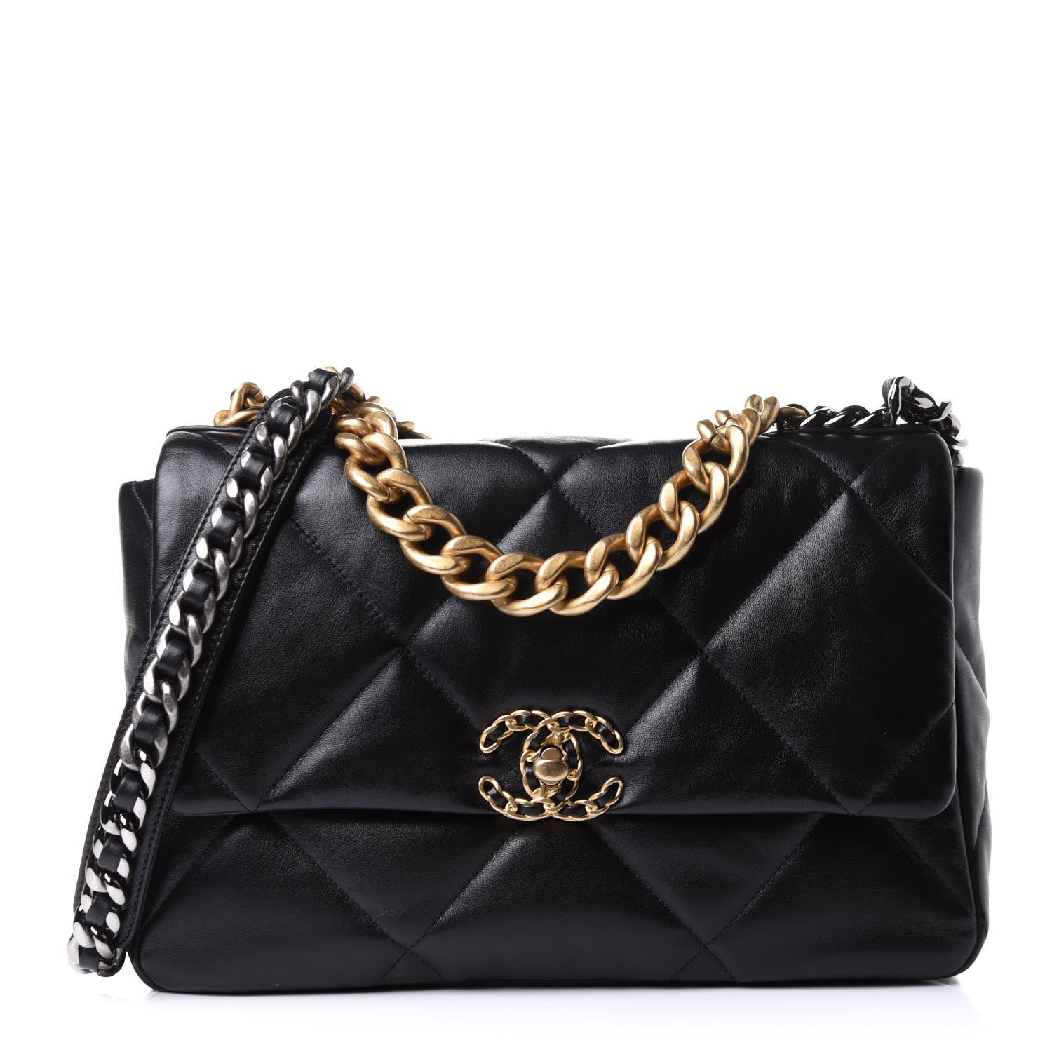 Chanel Lambskin Quilted Large Chanel 19 Flap Black 1 of 12