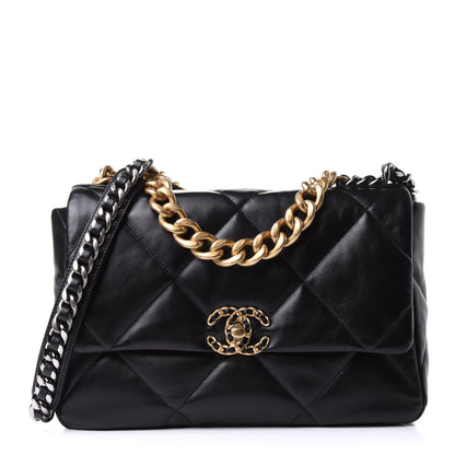Chanel Lambskin Quilted Large Chanel 19 Flap Black 1 of 12