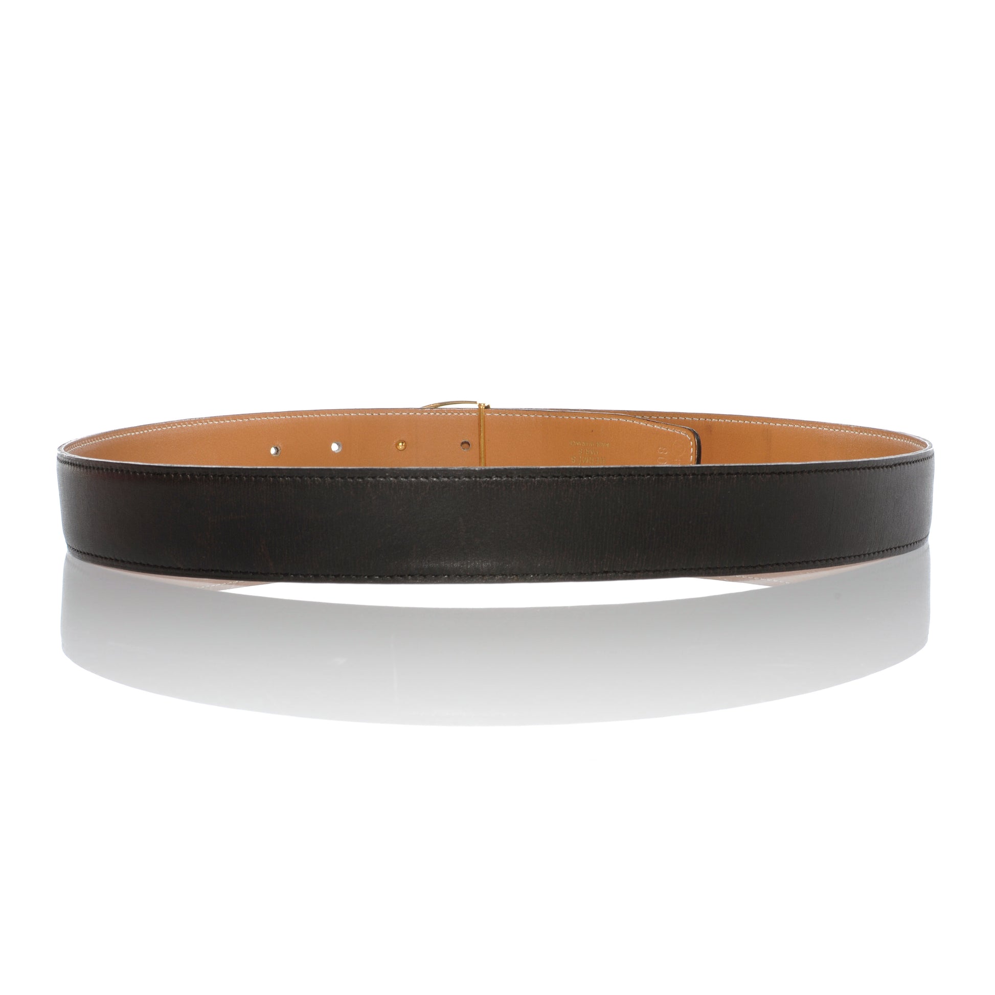 Hermes Box and Chamonix Reversible 32mm Stirrup Belt Noir Natural 80 3 of 10