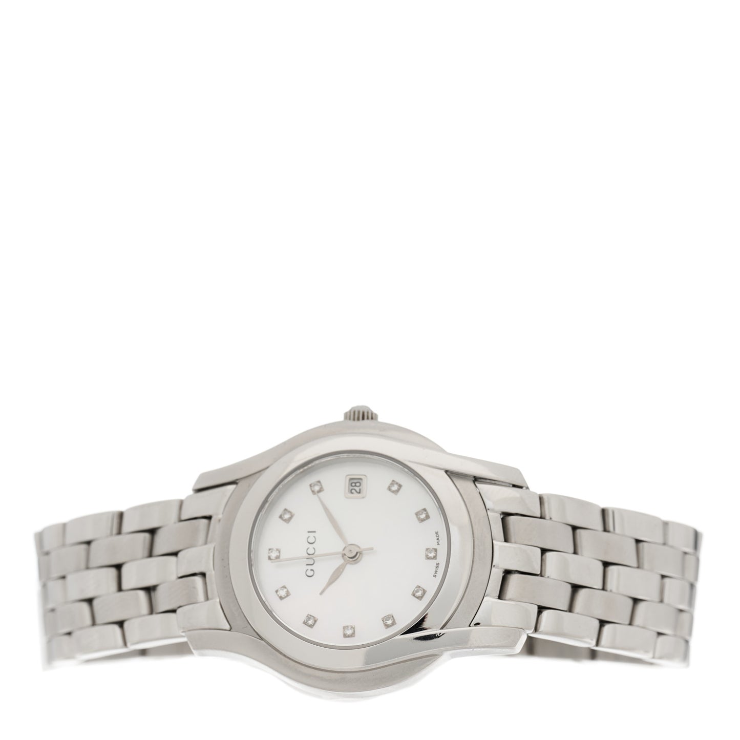 Stainless Steel Diamond Mother of Pearl 27mm 5500L Quartz Watch