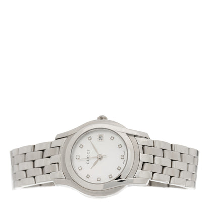 Gucci Stainless Steel Diamond Mother of Pearl 27mm 5500L Quartz Watch 2 of 4