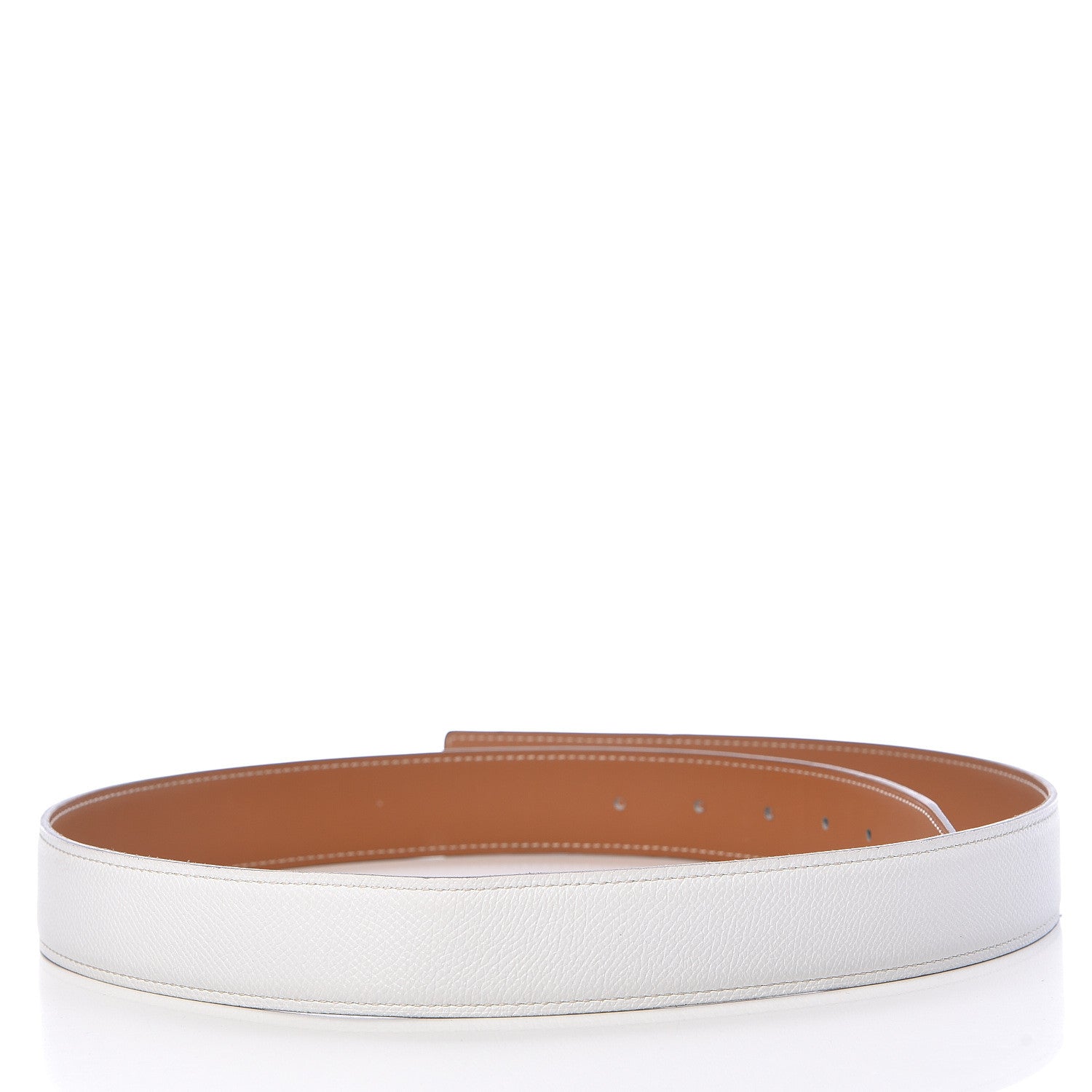 Hermes Epsom Chamonix 32mm Belt Strap 90 White Gold 2 of 9