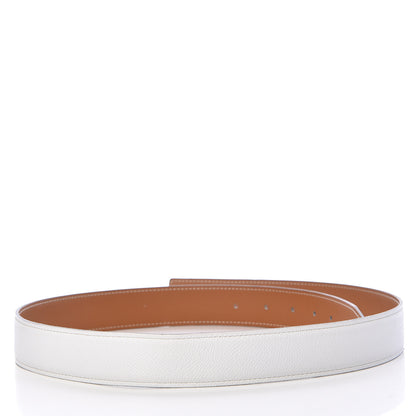 Hermes Epsom Chamonix 32mm Belt Strap 90 White Gold 2 of 9