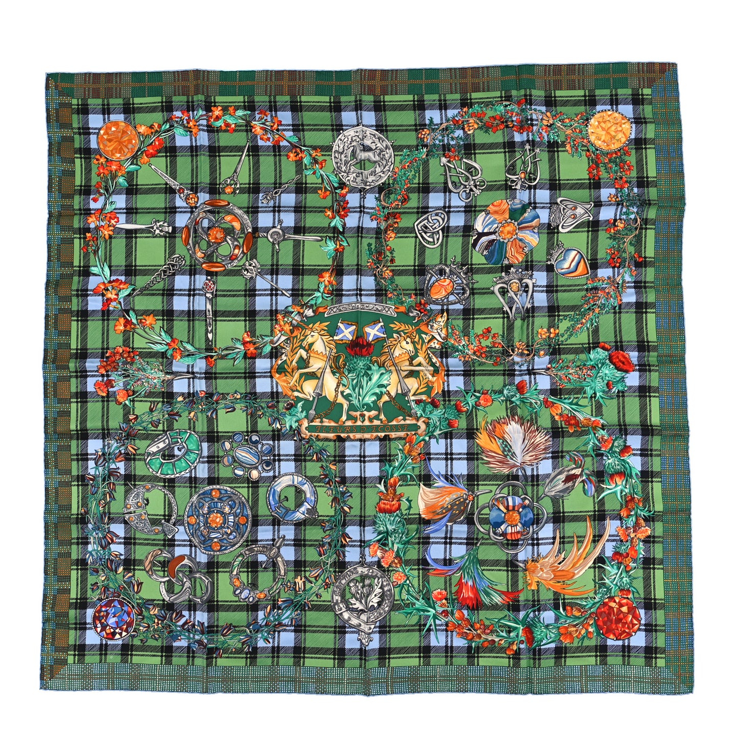 Silk Fleurs D Ecosse Scarf 90