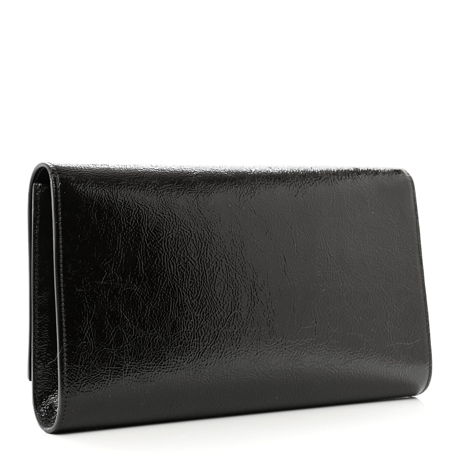 Saint Laurent Textured Patent Calfskin Large Belle De Jour Clutch Dark Brown 3 of 7