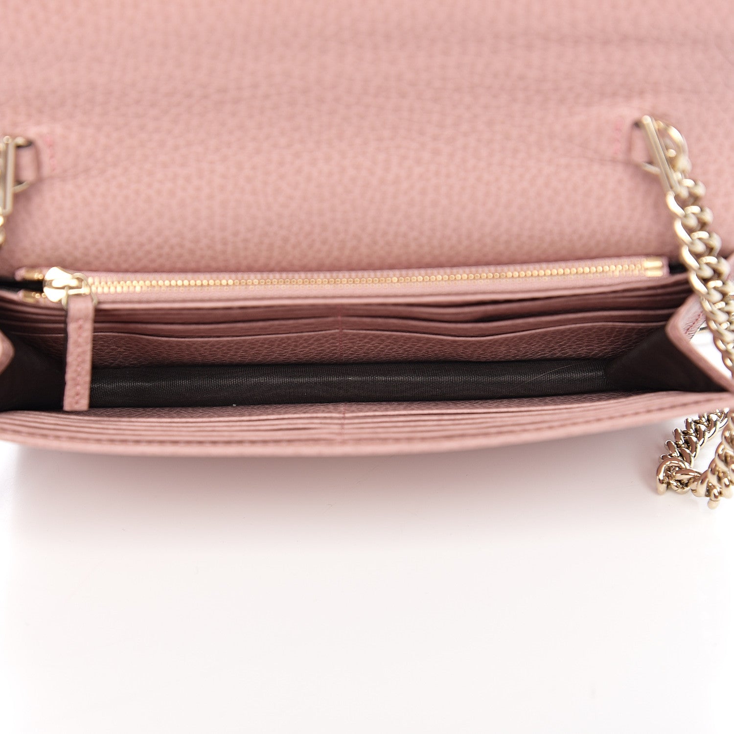 Gucci Dollar Calfskin Interlocking G Chain Wallet Soft Pink 4 of 8