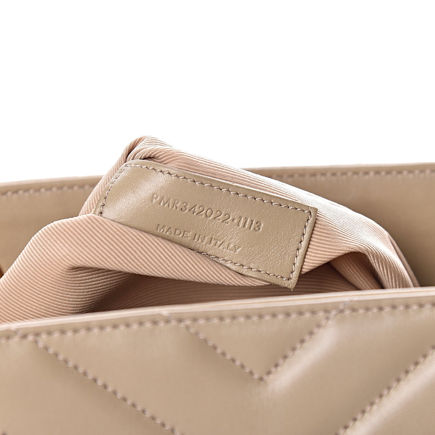 Lambskin Matelasse Chevron Monogram Shopping Bag Dark Beige