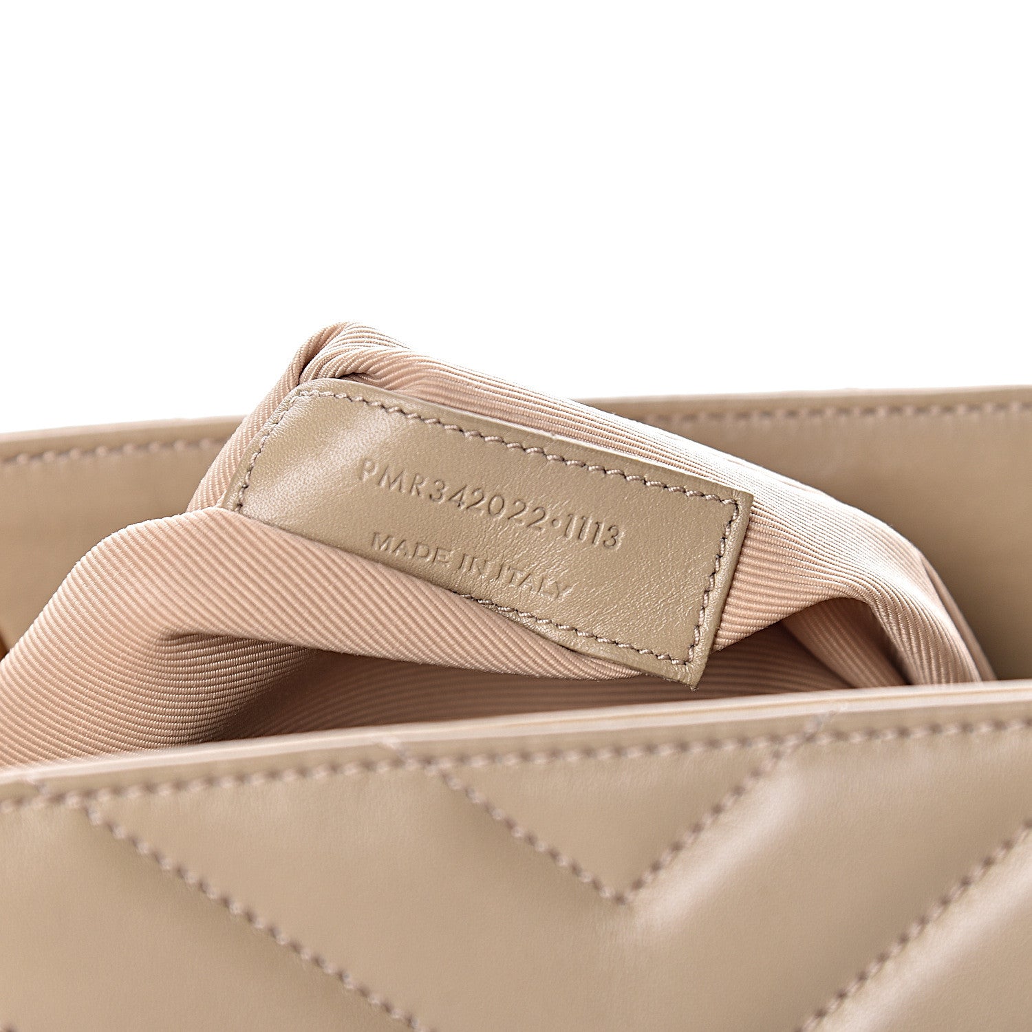 Saint Laurent Lambskin Matelasse Chevron Monogram Shopping Bag Dark Beige 7 of 10