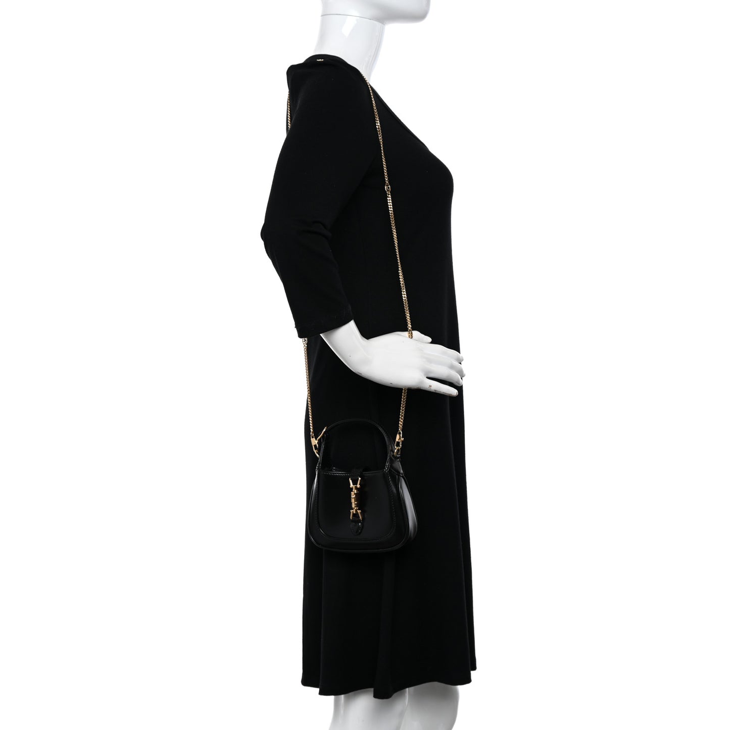 Boarded Dyana Lux Calfskin Super Mini Jackie 1961 Hobo Black