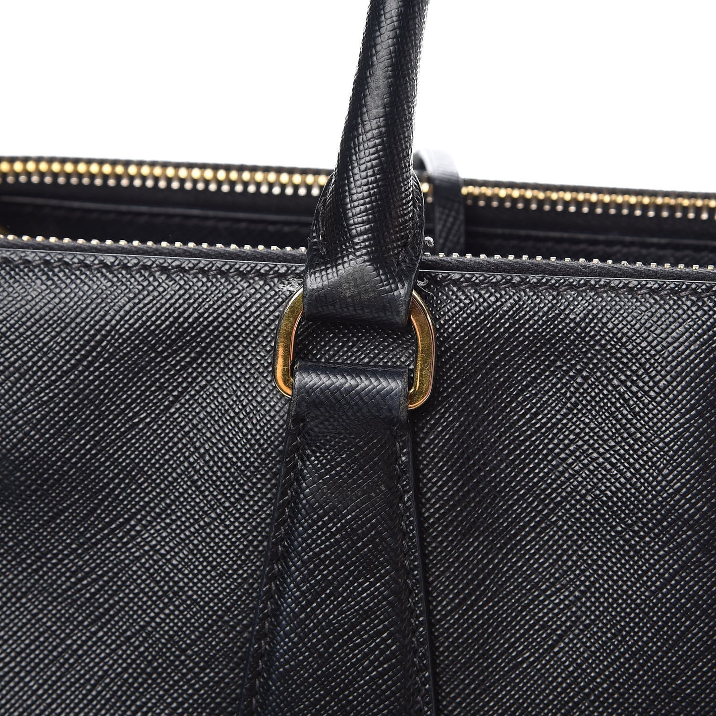 Saffiano Medium Galleria Double Zip Tote Black