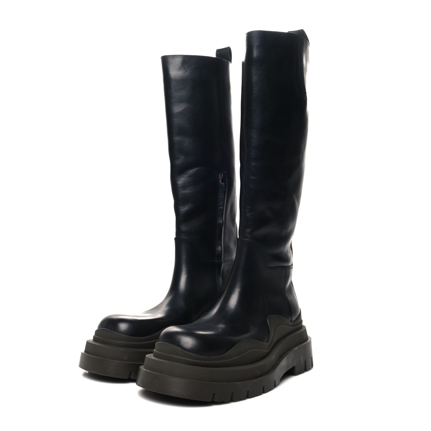 Calfskin The Tire High Boots 37.5 Black Camping