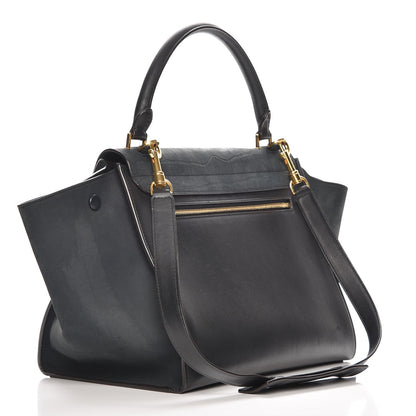Celine Nubuck Crocodile Embossed Medium Trapeze Navy 4 of 8