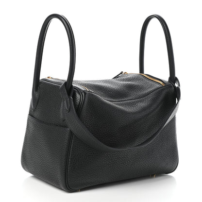Hermes Taurillon Clemence Lindy 26 Black 3 of 9