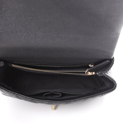 Chanel Caviar Lizard Embossed Quilted Small Coco Handle Flap Black 4 of 11