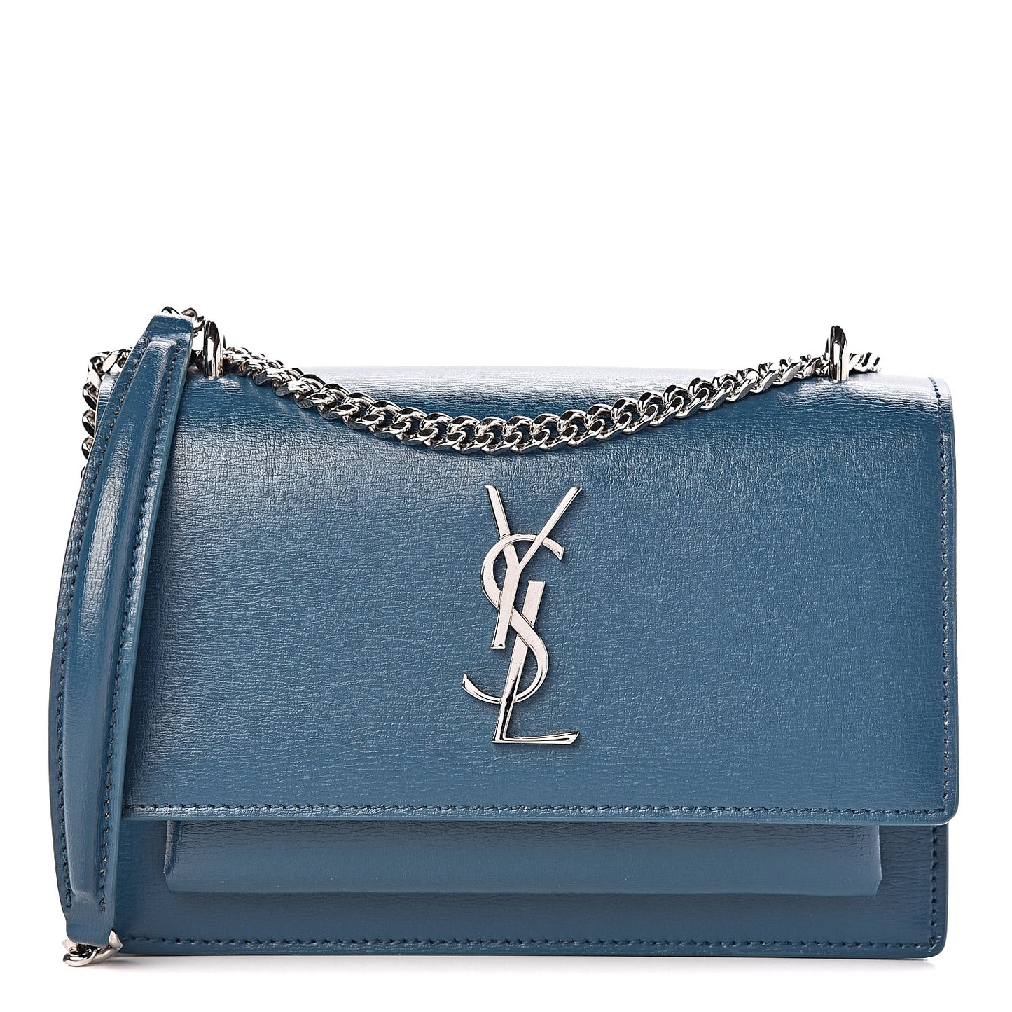 Calfskin Monogram Sunset Chain Wallet Peacock