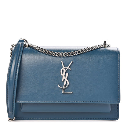 Saint Laurent Calfskin Monogram Sunset Chain Wallet Peacock 1 of 12