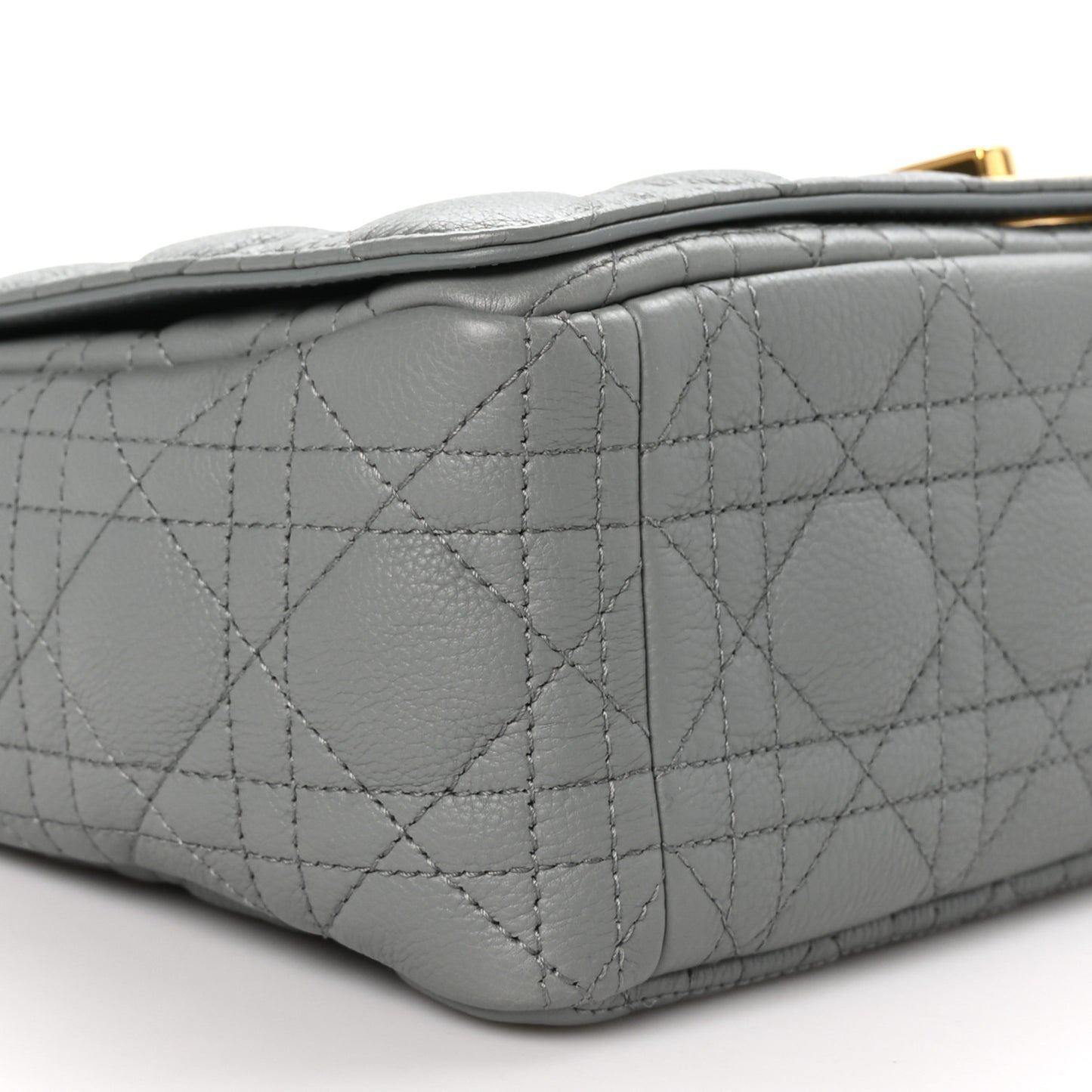 Grained Calfskin Cannage Large Caro Bag Grey Stone