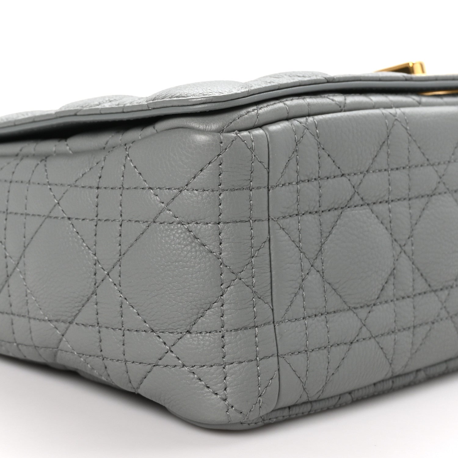 Christian Dior Grained Calfskin Cannage Large Caro Bag Grey Stone 9 of 12