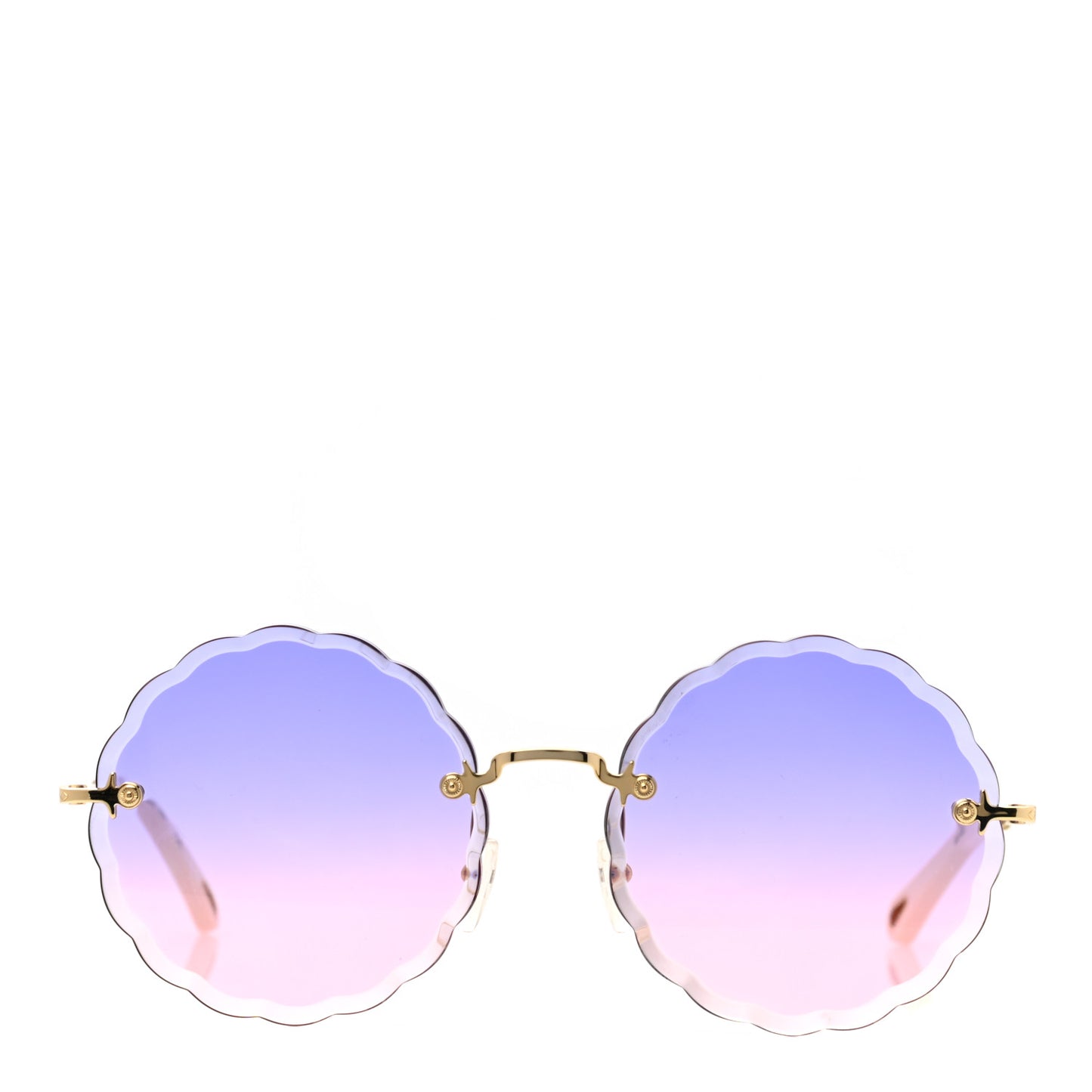 Rosie Bevelled Round Sunglasses CE142S Gold Gradient Pink