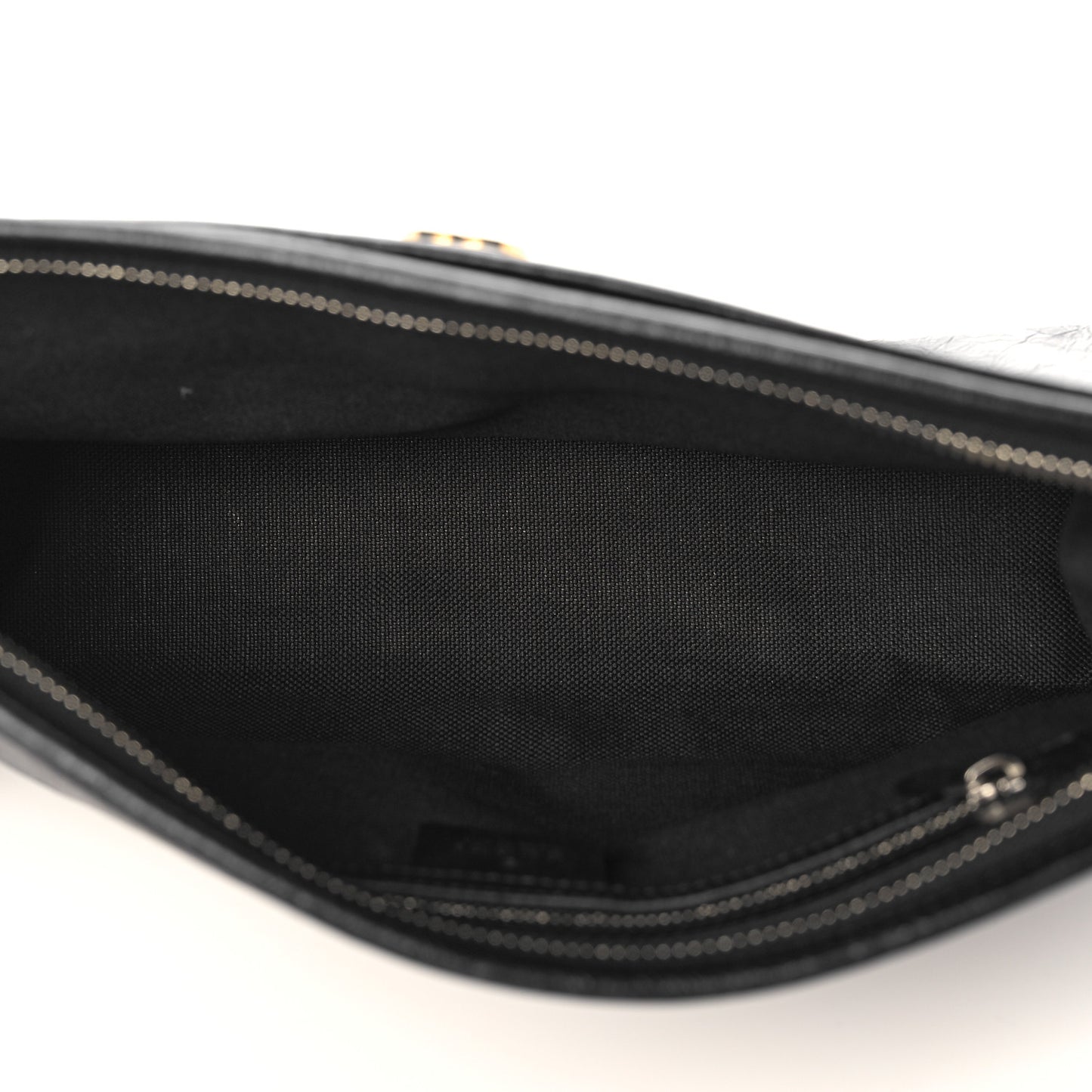 Fluffy Calfskin Morpheus Zip Pouch Black