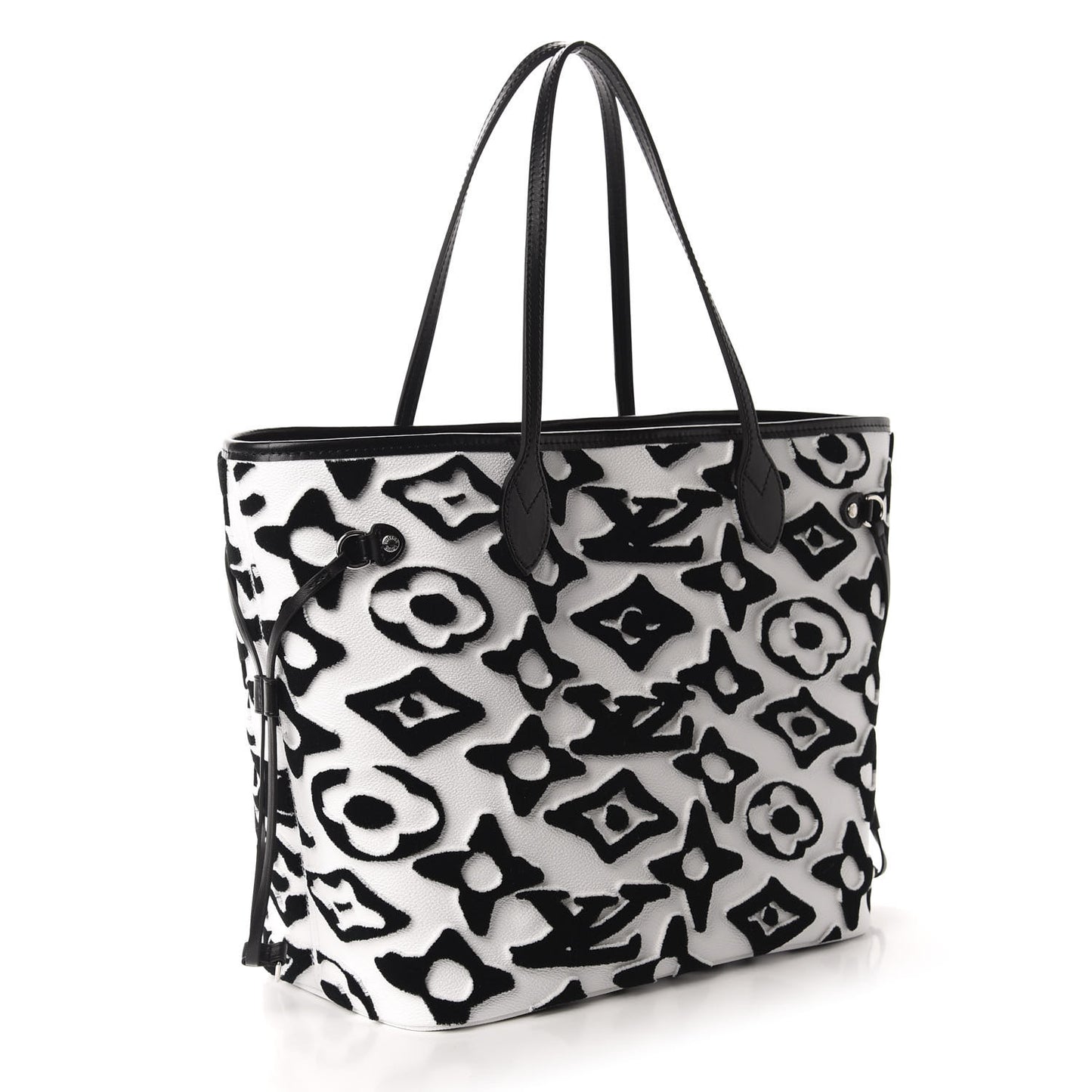X UF Tufted Monogram Neverfull MM Black White