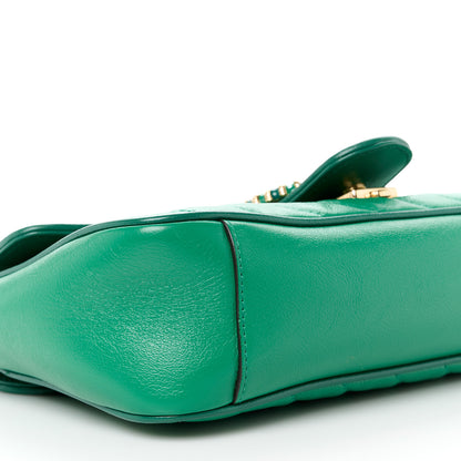 Gucci Azalea Calfskin Enamel Matelasse Diagonal Small Torchon GG Marmont Shoulder Bag New Shamarock Emerald 10 of 11