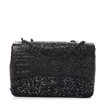 Chanel Sequin Lambskin Jumbo Moonlight on Water Flap Black 1 of 9