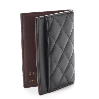Chanel Lambskin Quilted Card Holder Wallet Black 3 of 8