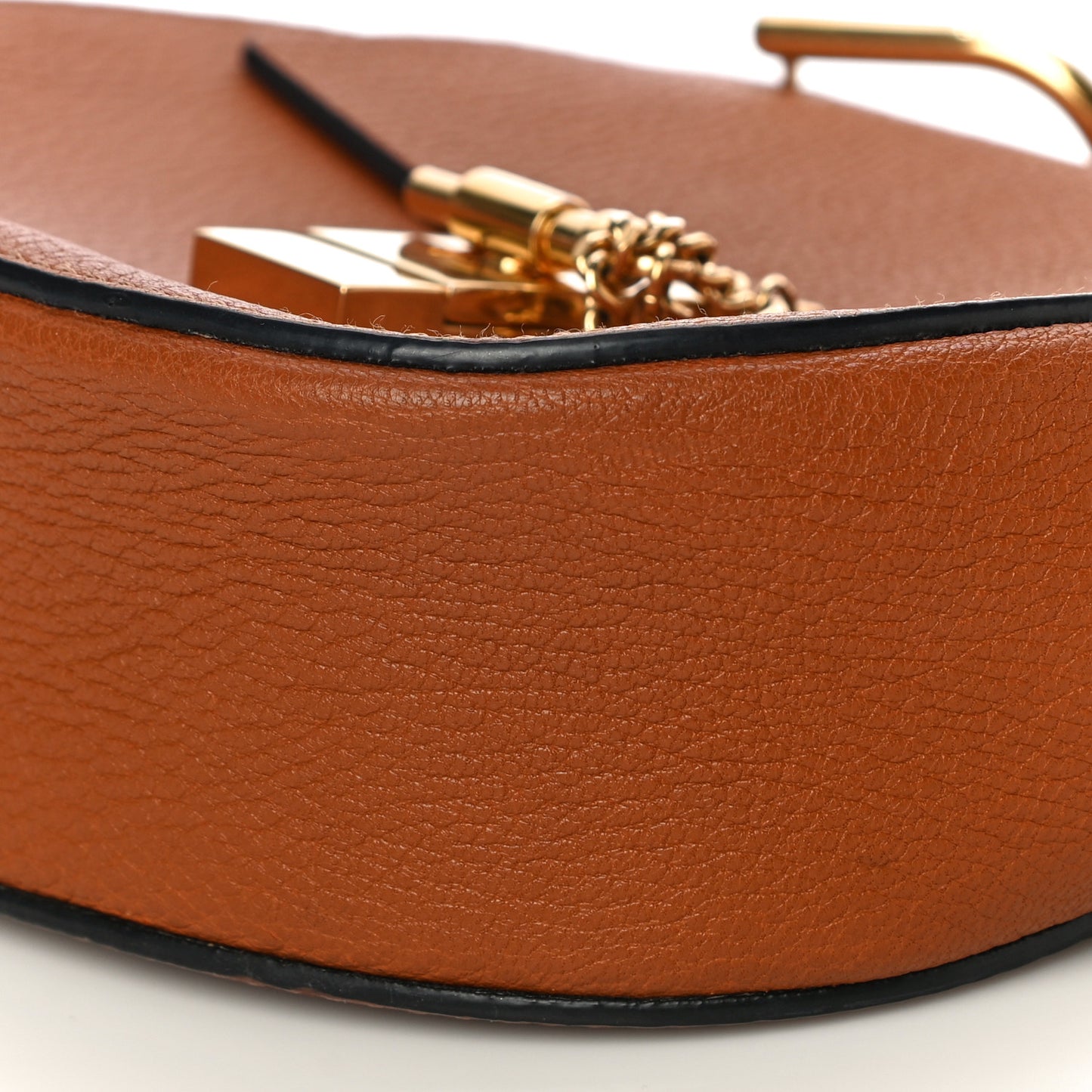 Grained Lambskin Mini Drew Shoulder Bag Caramel