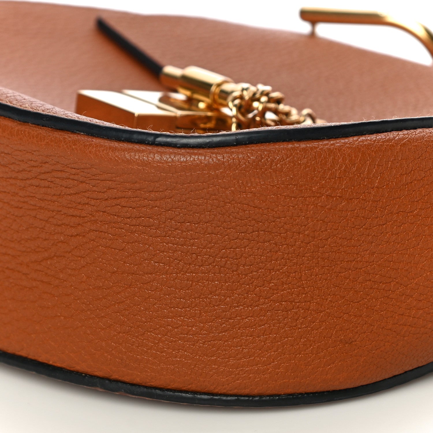 Chloe Grained Lambskin Mini Drew Shoulder Bag Caramel 9 of 11