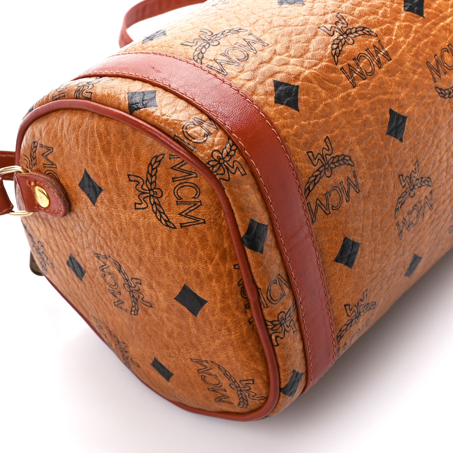 MCM Visetos Barrel Bag Cognac 8 of 10