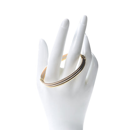 Cartier 18K Pink Yellow White Gold Trinity Hinged Bangle Bracelet 2 of 5