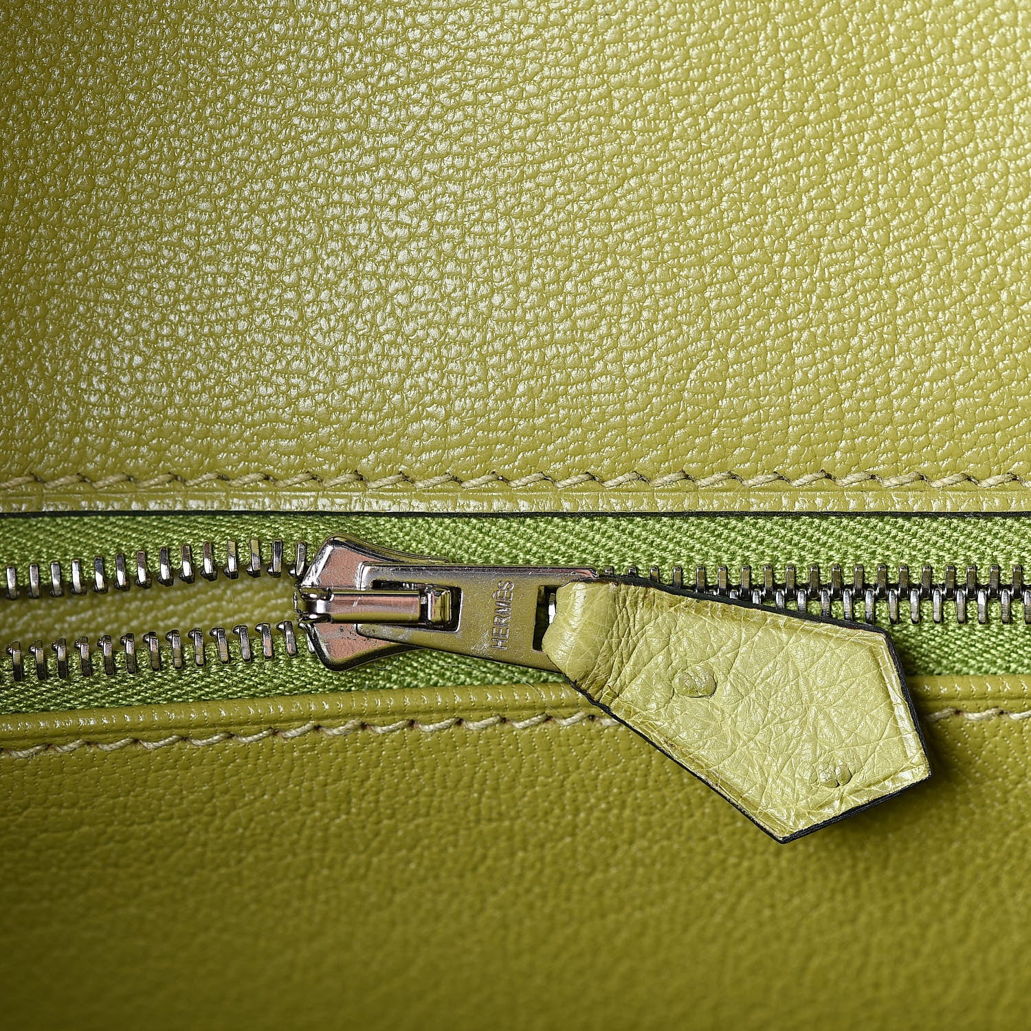 Hermes Ostrich Birkin 30 Vert Anis 24 of 29