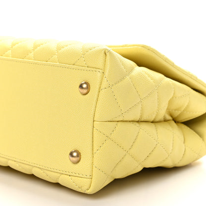 Chanel Caviar Quilted Small Coco Handle Flap Yellow 9 of 10