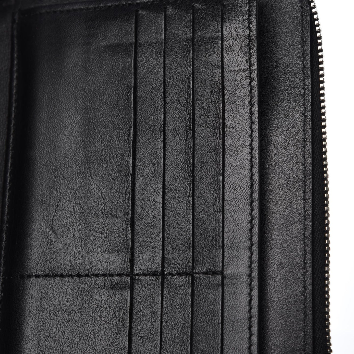 Patent Quilted Large Zip Around Organizer Wallet So Black