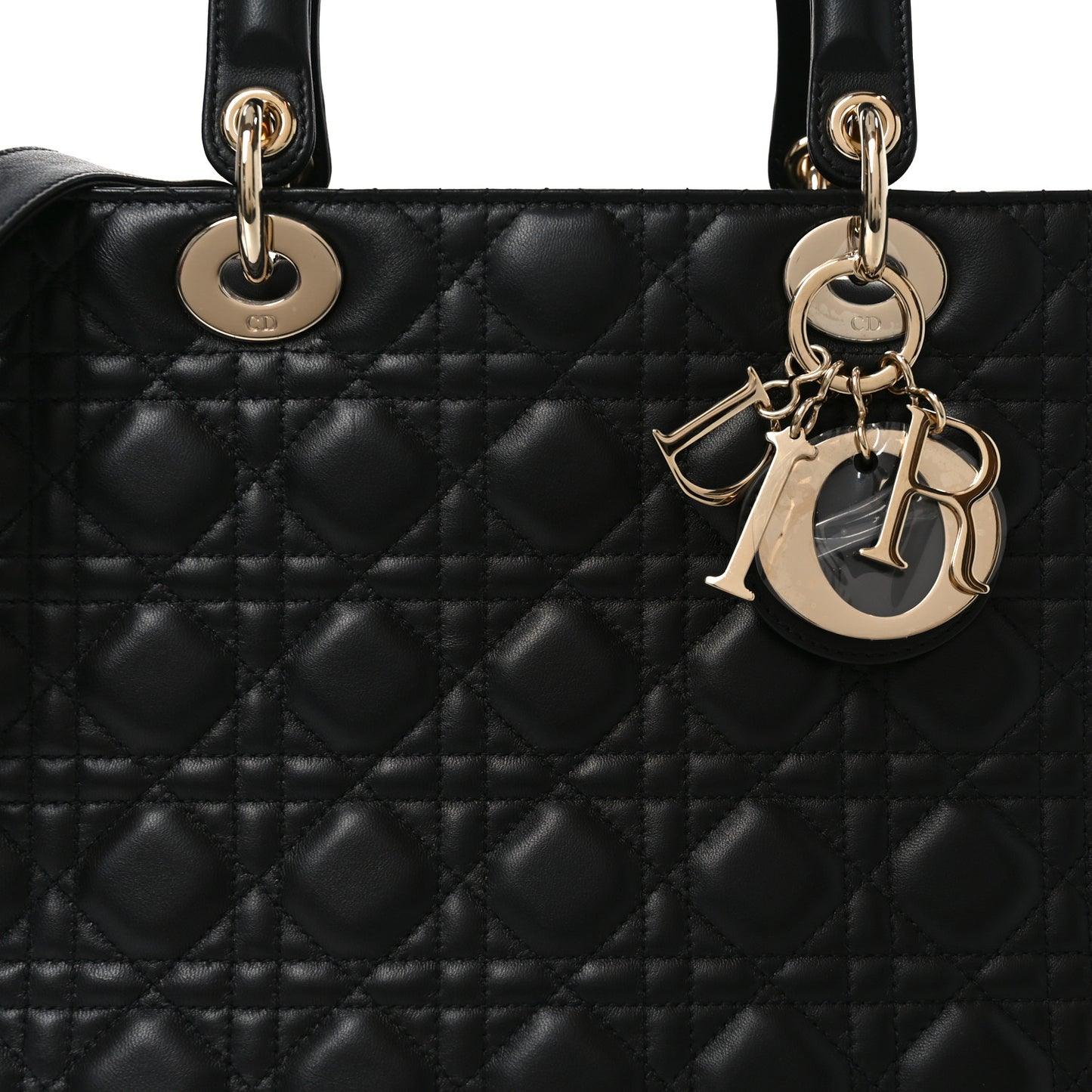 Lambskin Cannage Large Lady Dior Black