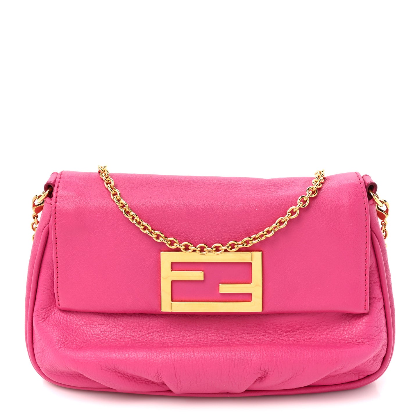 Vitello Flamingo Fendista Pouchette Crossbody Lampone
