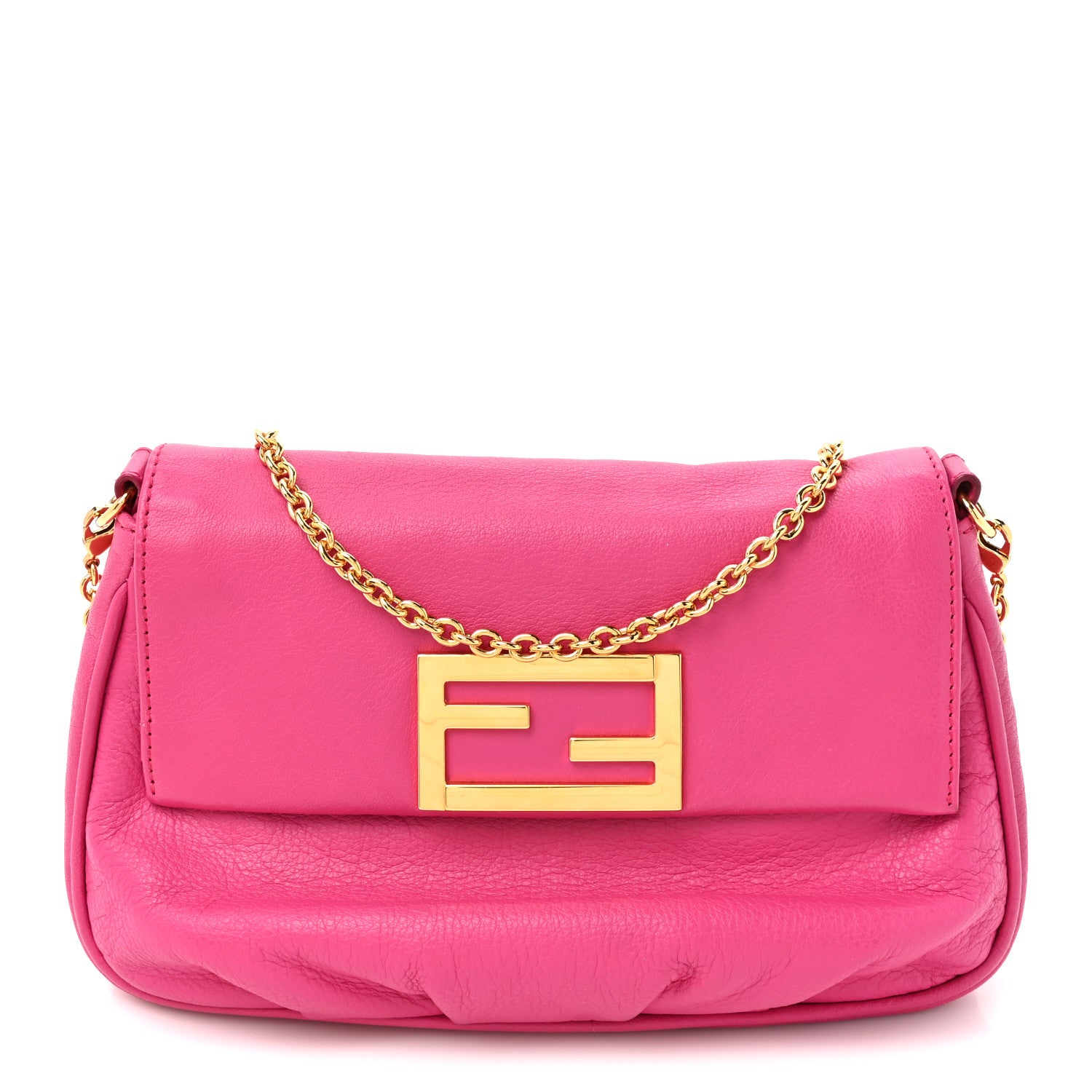 Fendi Vitello Flamingo Fendista Pouchette Crossbody Lampone 1 of 9