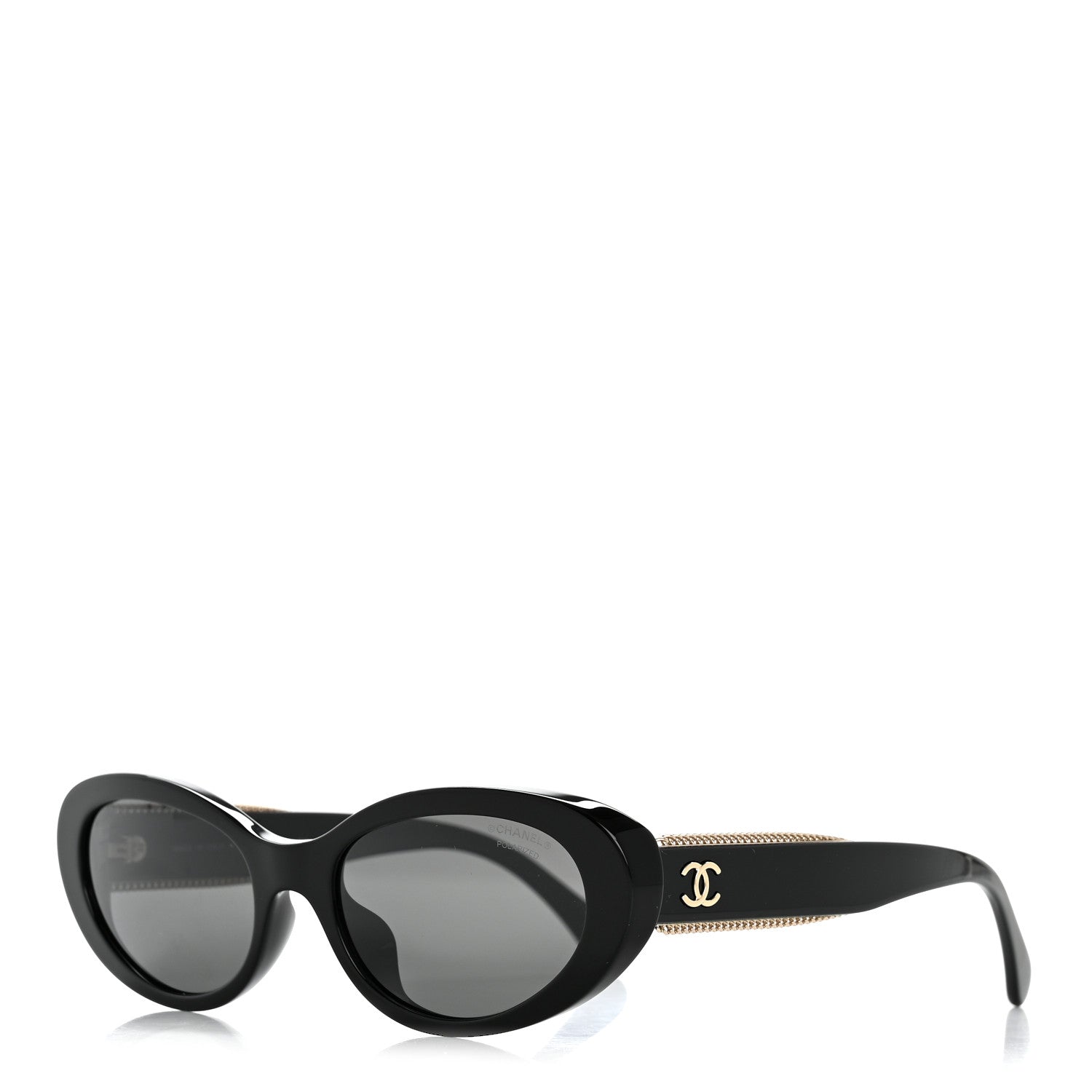 Chanel Acetate Oval Sunglasses 5515 Black 1 of 9