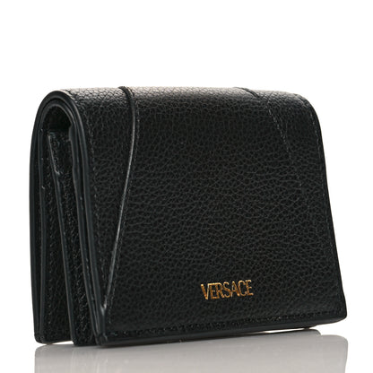Versace Grained Calfskin Virtus Bifold Wallet Black 3 of 7
