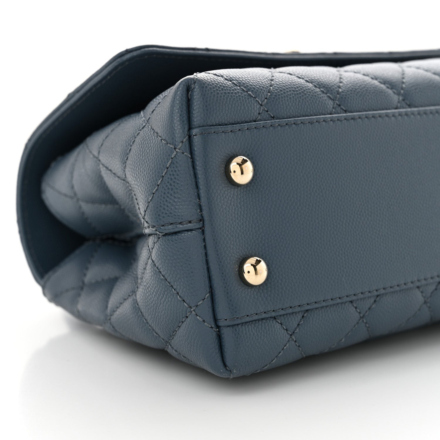 Chanel Caviar Quilted Mini Coco Handle Flap Blue 8 of 10