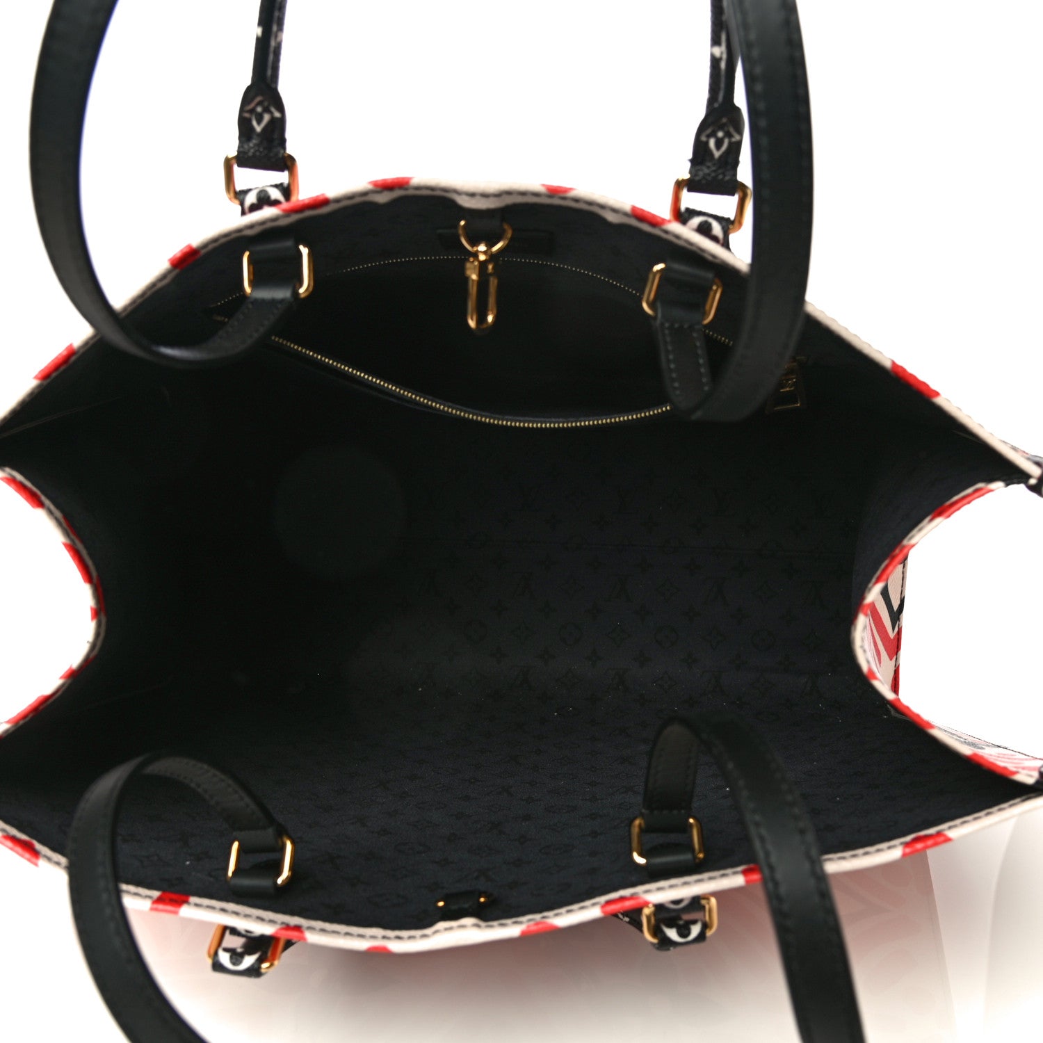 Louis Vuitton Monogram Giant Crafty Onthego GM Creme Rouge Black 4 of 9