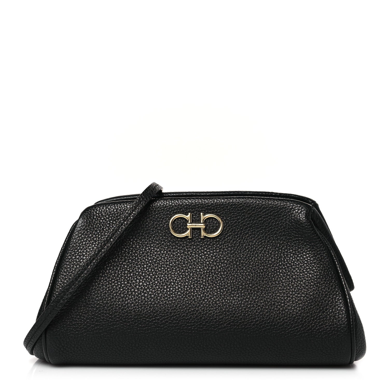 Salvatore Ferragamo Calfskin Small Gancini Crossbody Black 1 of 8