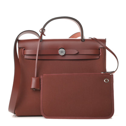 Hermes Vache Hunter Toile Herbag Zip 31 PM Rouge H 1 of 14