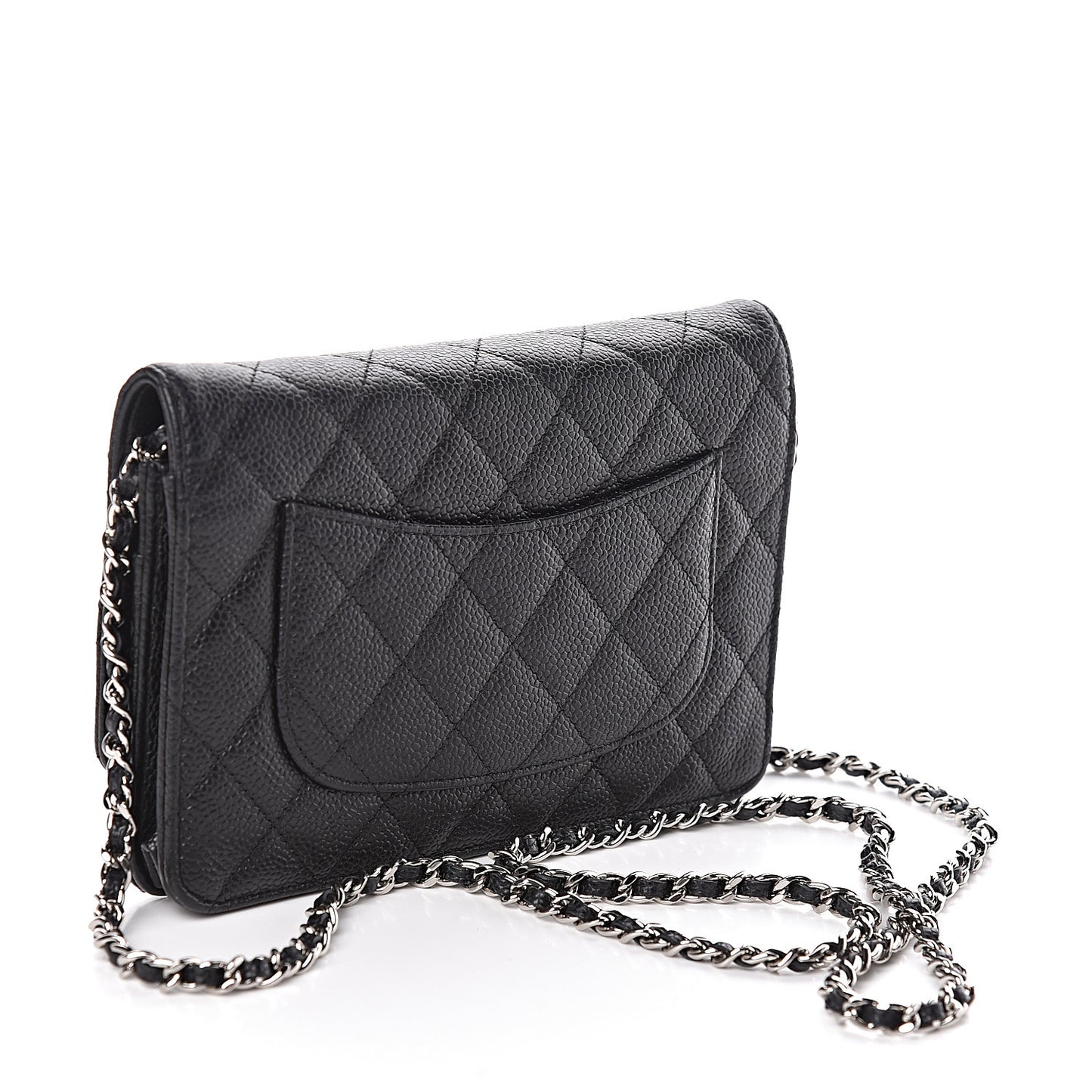 Caviar Quilted Wallet On Chain WOC Black