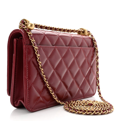 Chanel Calfskin Quilted Perfect Fit Wallet On Chain WOC Burgundy 2 of 11