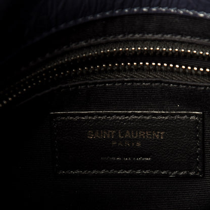 Saint Laurent Crinkled Calfskin Matelasse Monogram Niki Chain Wallet Deep Marine 4 of 10