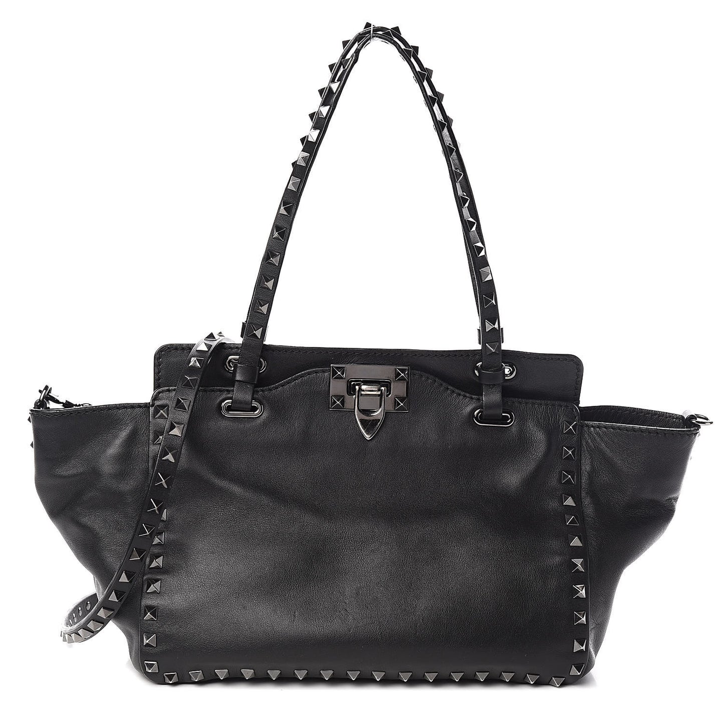 Vitello Small Rockstud Tote Black